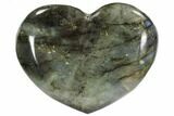 Flashy Polished Labradorite Heart #62941-1